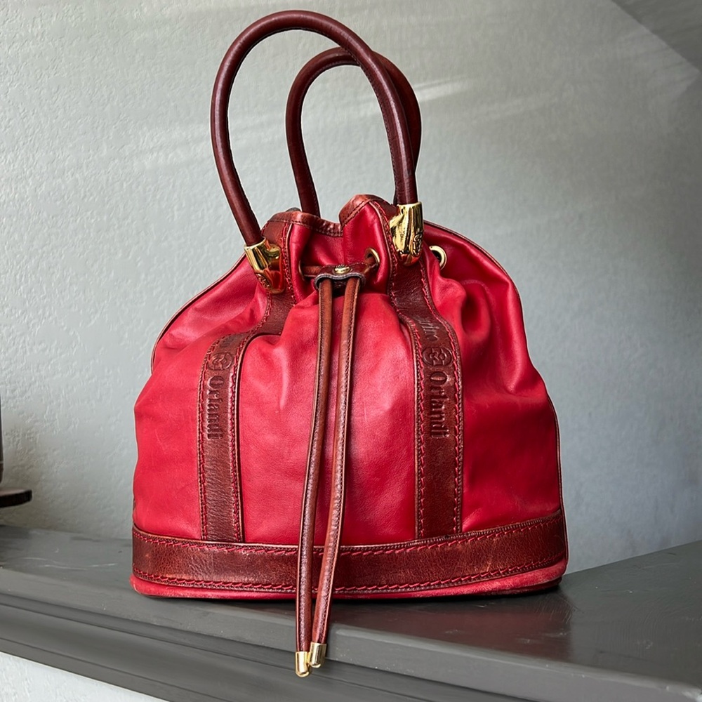 Marino Orlando - Red Genuine Leather Bucket Bag
